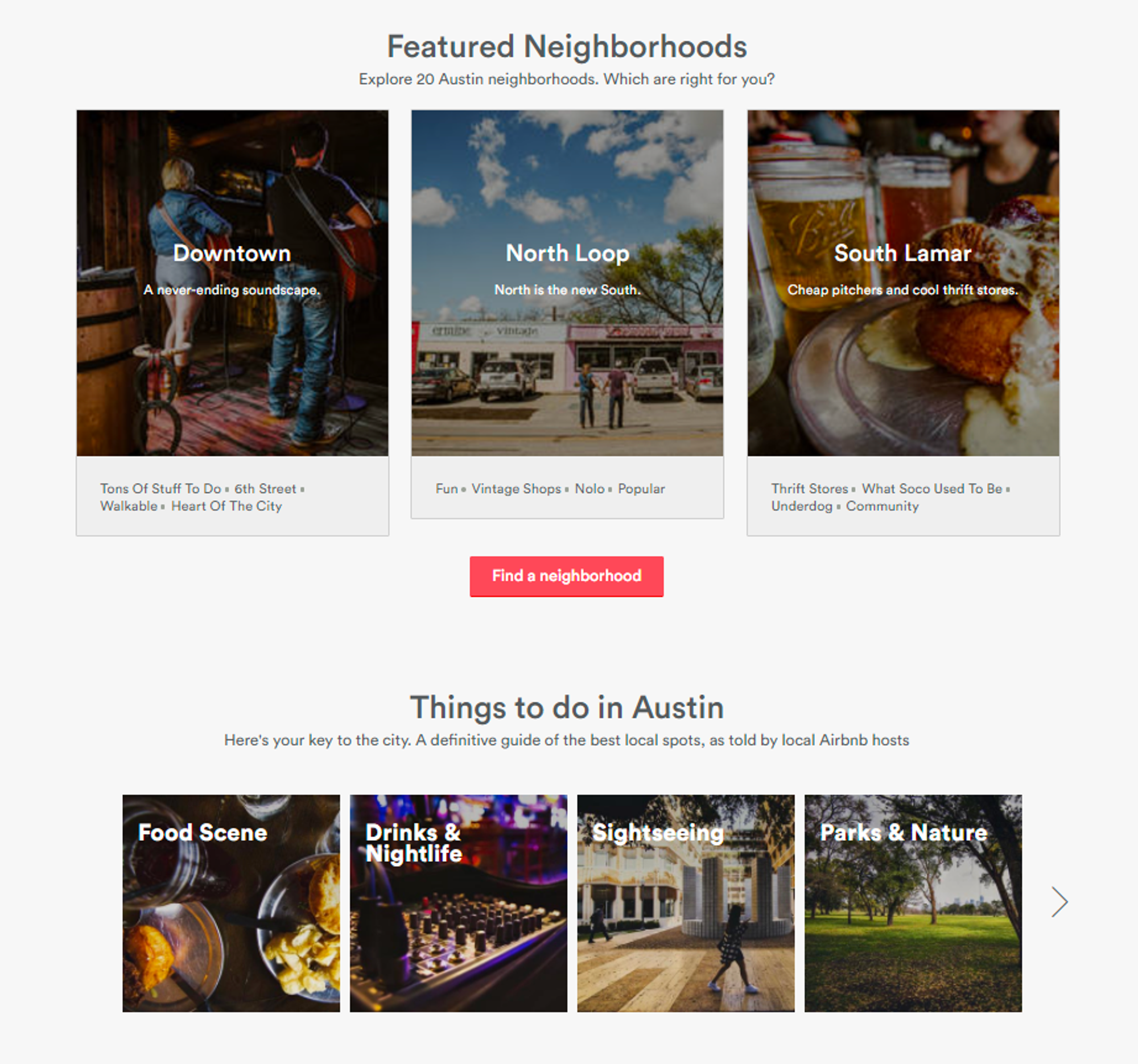 Airbnb neighborhood guide example - cornerstone content