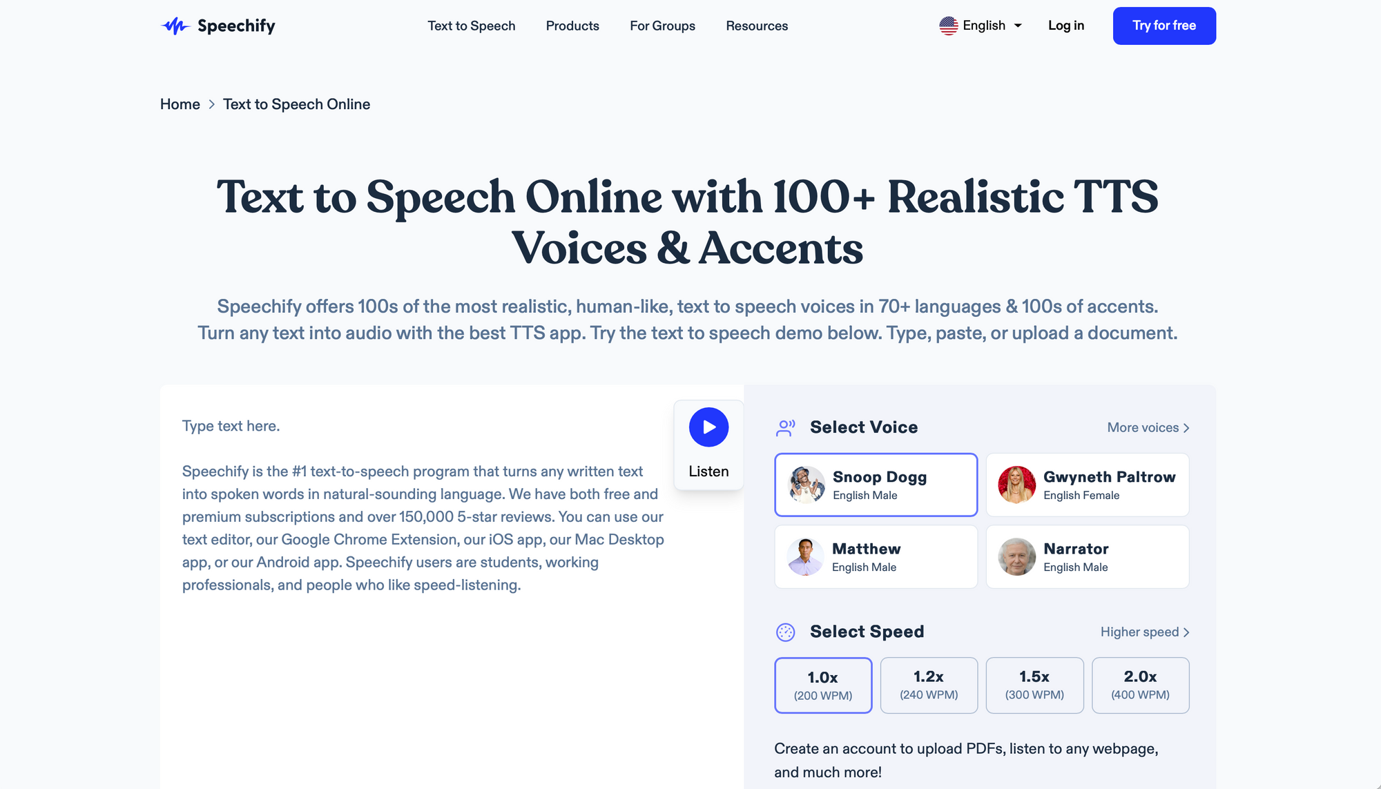 Speechify - AI voice generator