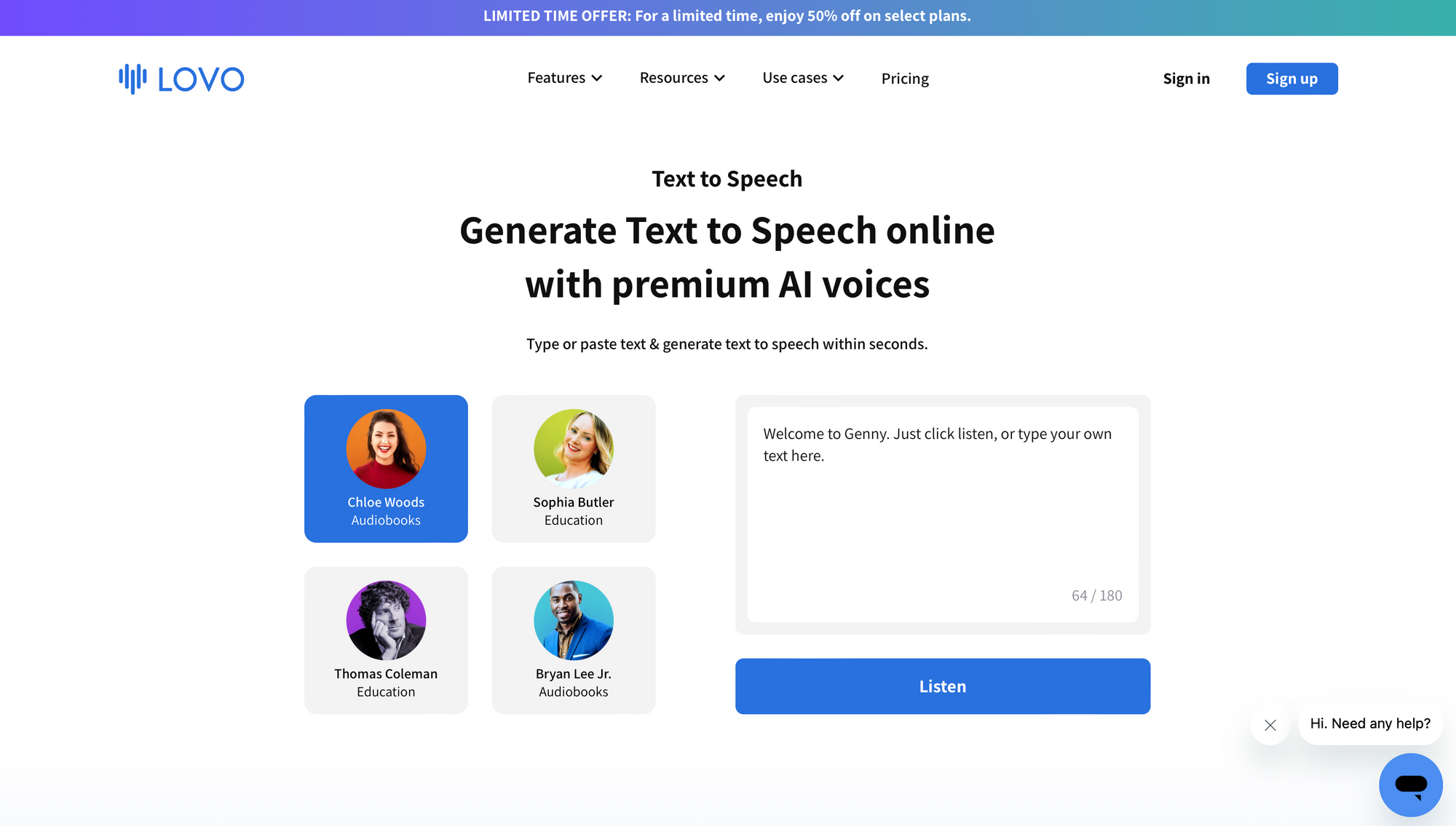 LOVO - AI voice generator