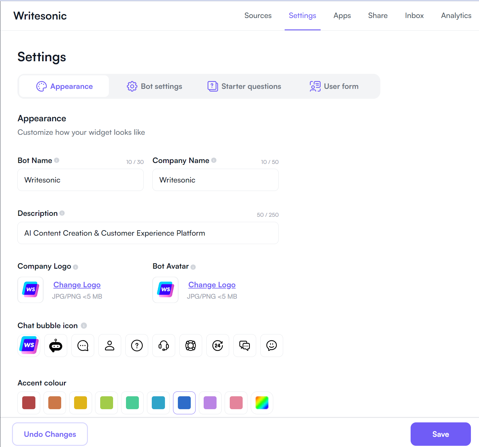 Train your chatbot with Botsonic