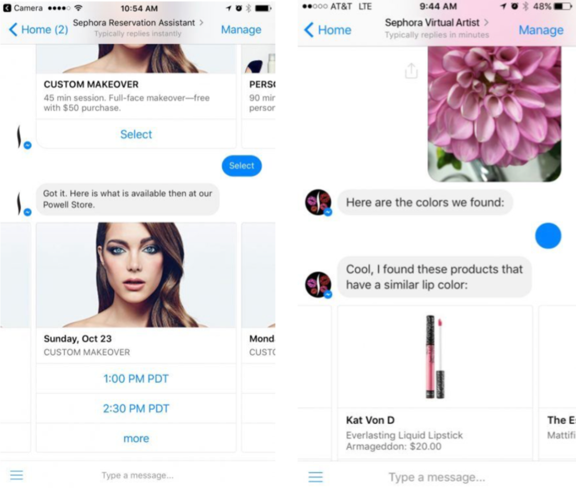 Sephora Chatbot image from Chatbot guide