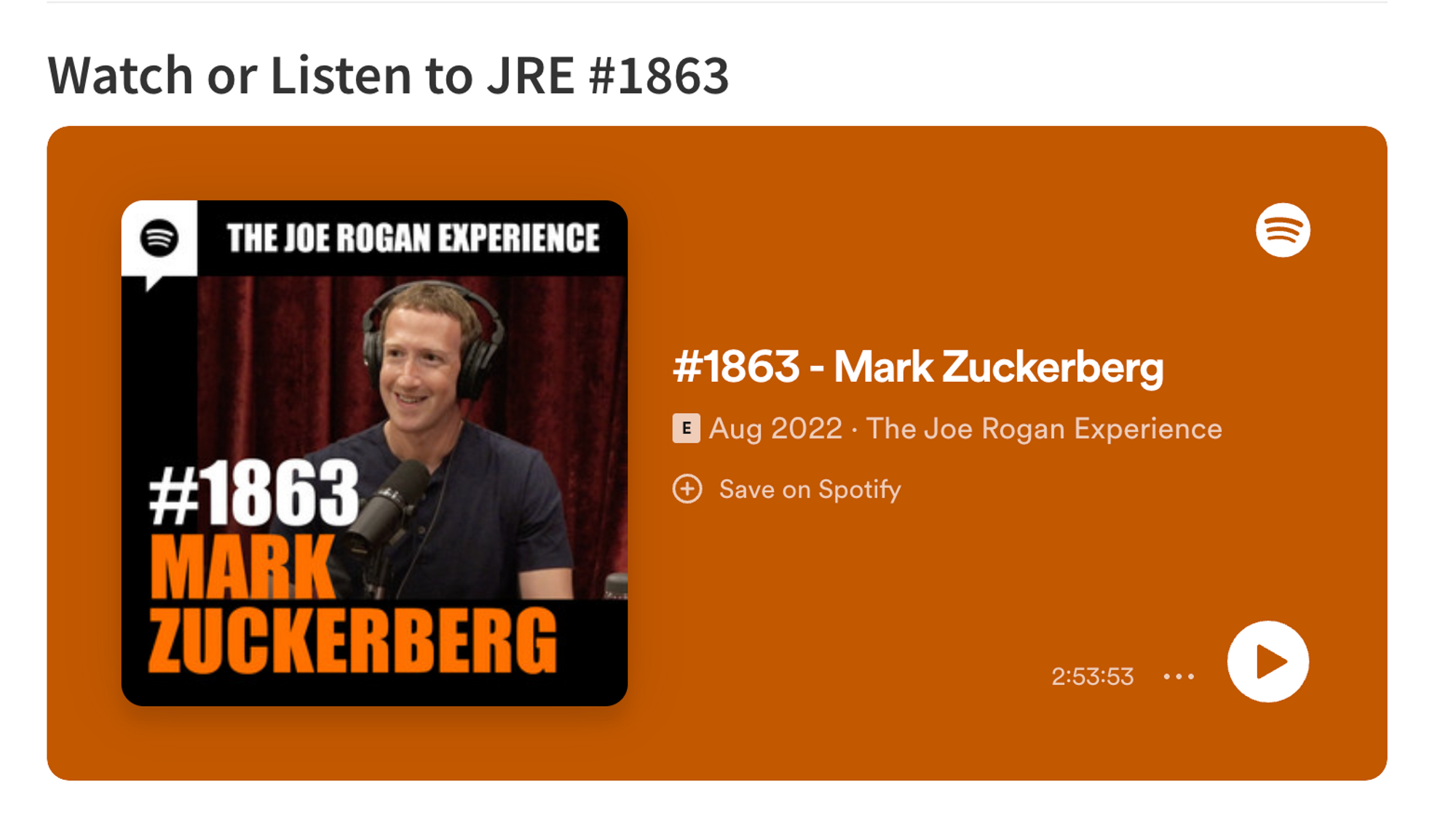 Mark Zuckerberg on JRE - how to start a podcast
