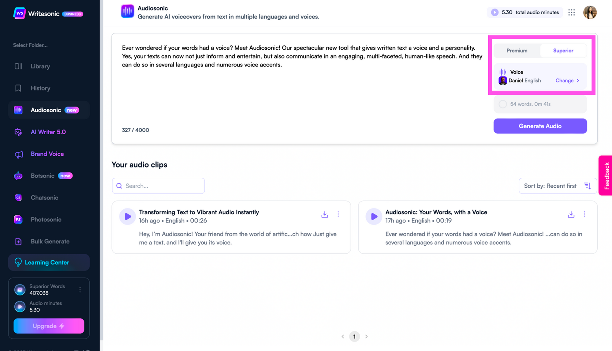 Audiosonic setup - how to start a podcast