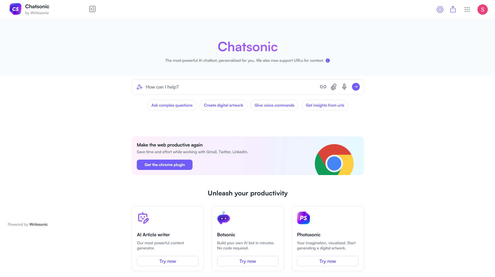 Chatsonic interface - Generate images with DALL E 3