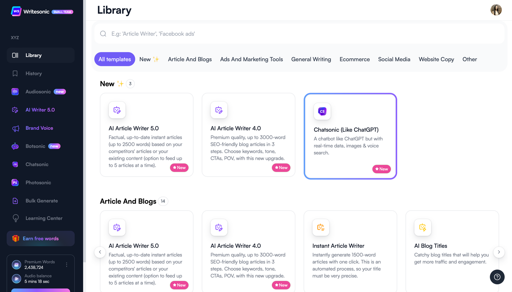 Ewritesonic - AI rewording tools