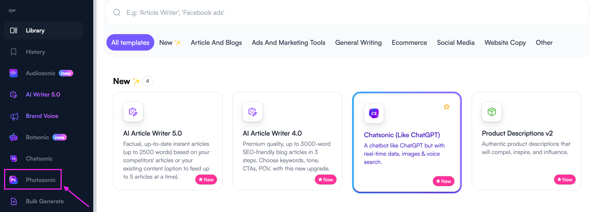 Photosonic - AI image generators
