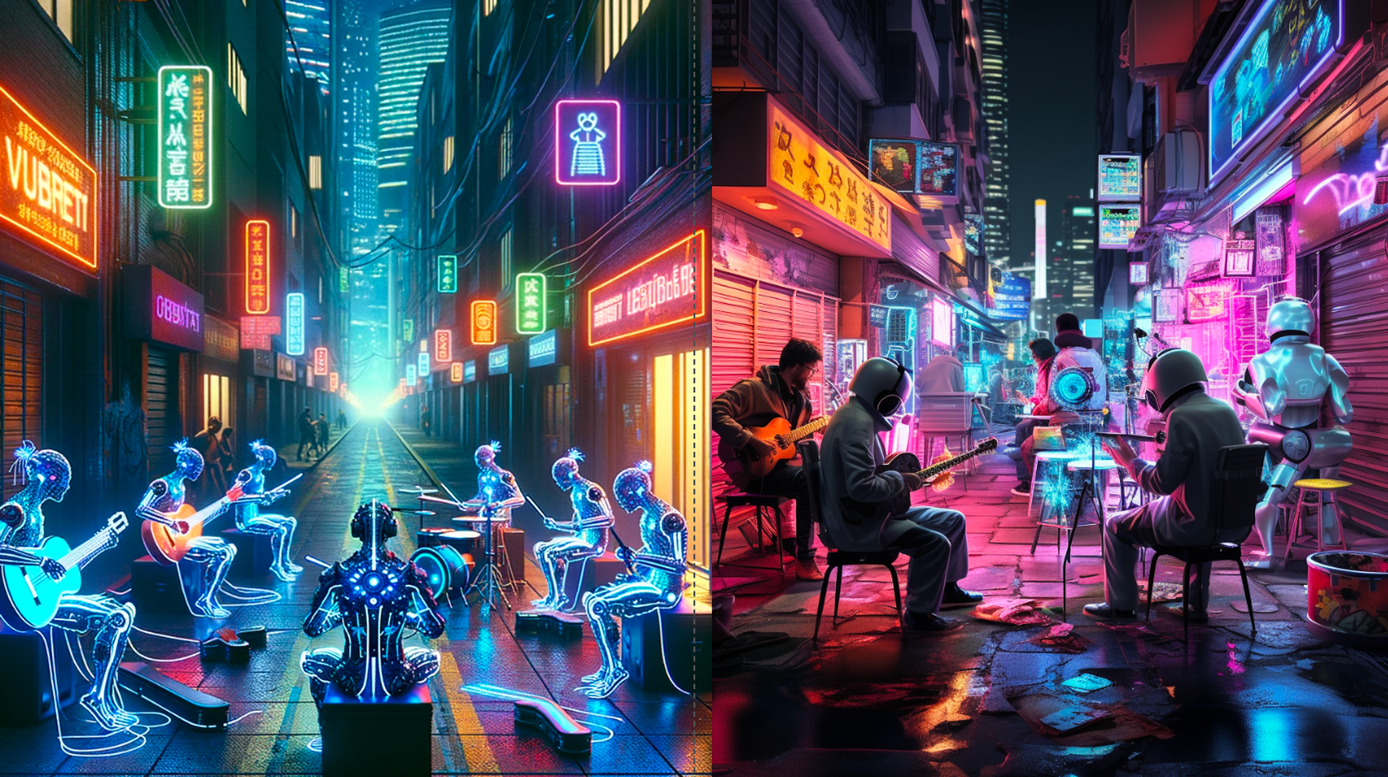 Futuristic scenes - dall-e 3 vs midjourney