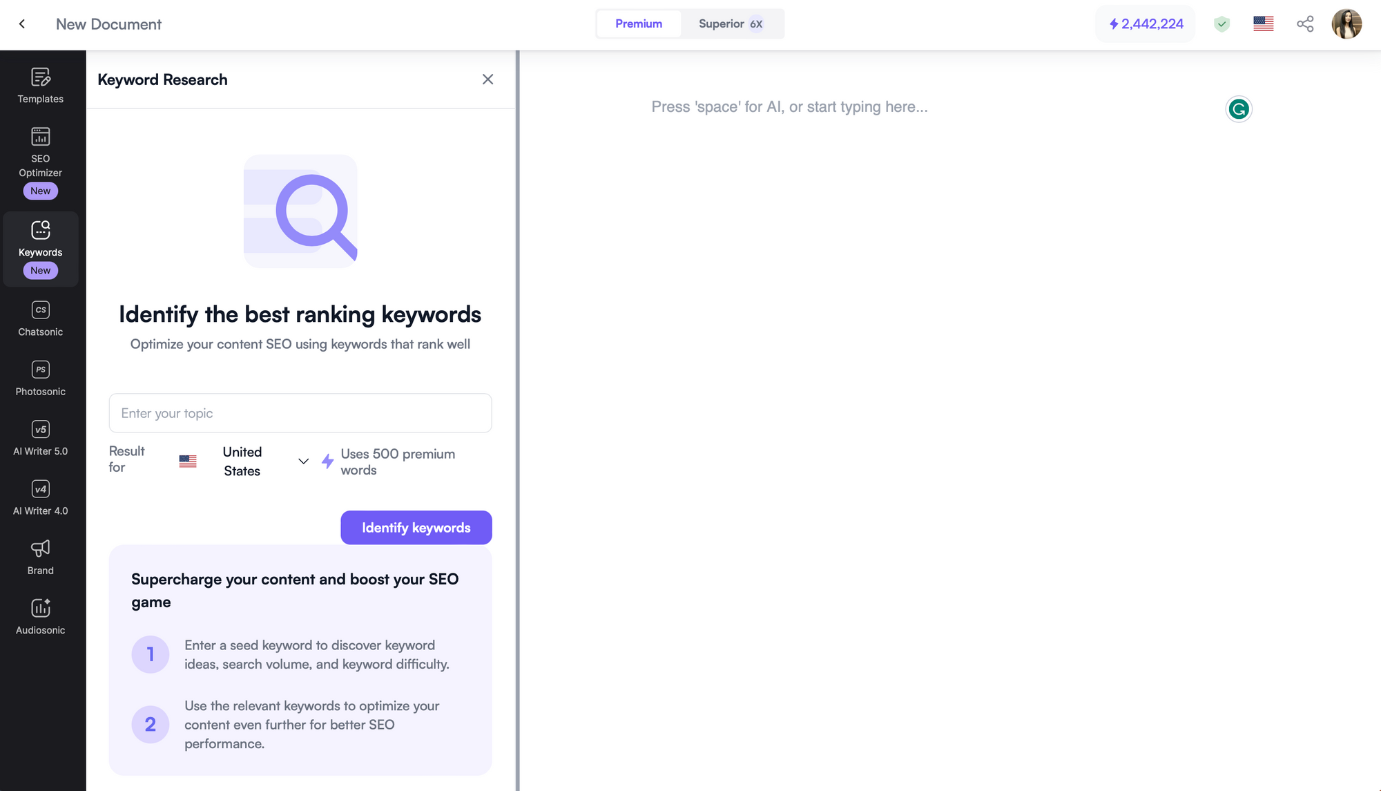 Ewritesonic Keyword Research Tool - Keyword Research