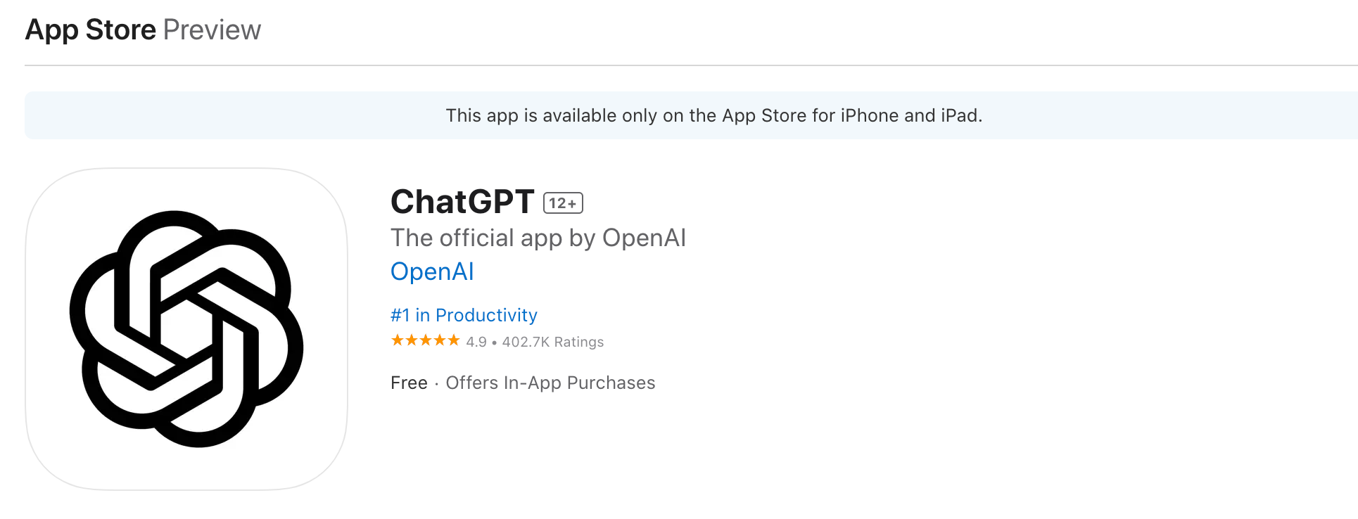 ChatGPT app for iOS - chatgpt download