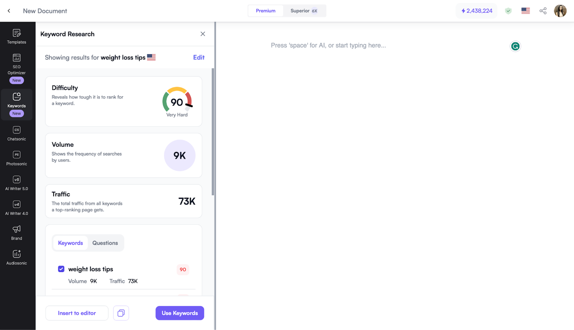 Ewritesonic Keyword Research - Keyword Research