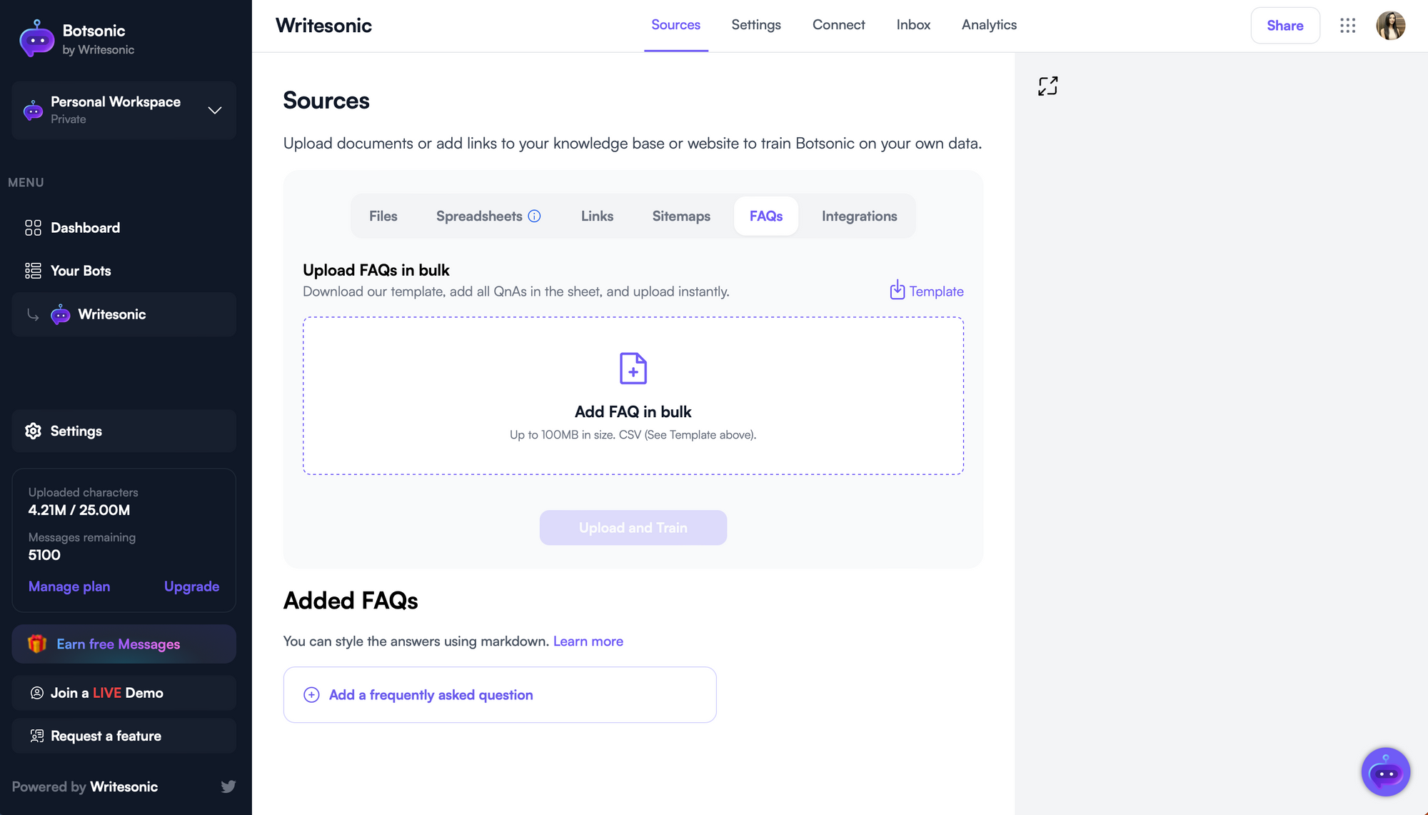 Add starter questions - Train ChatGPT on your own data