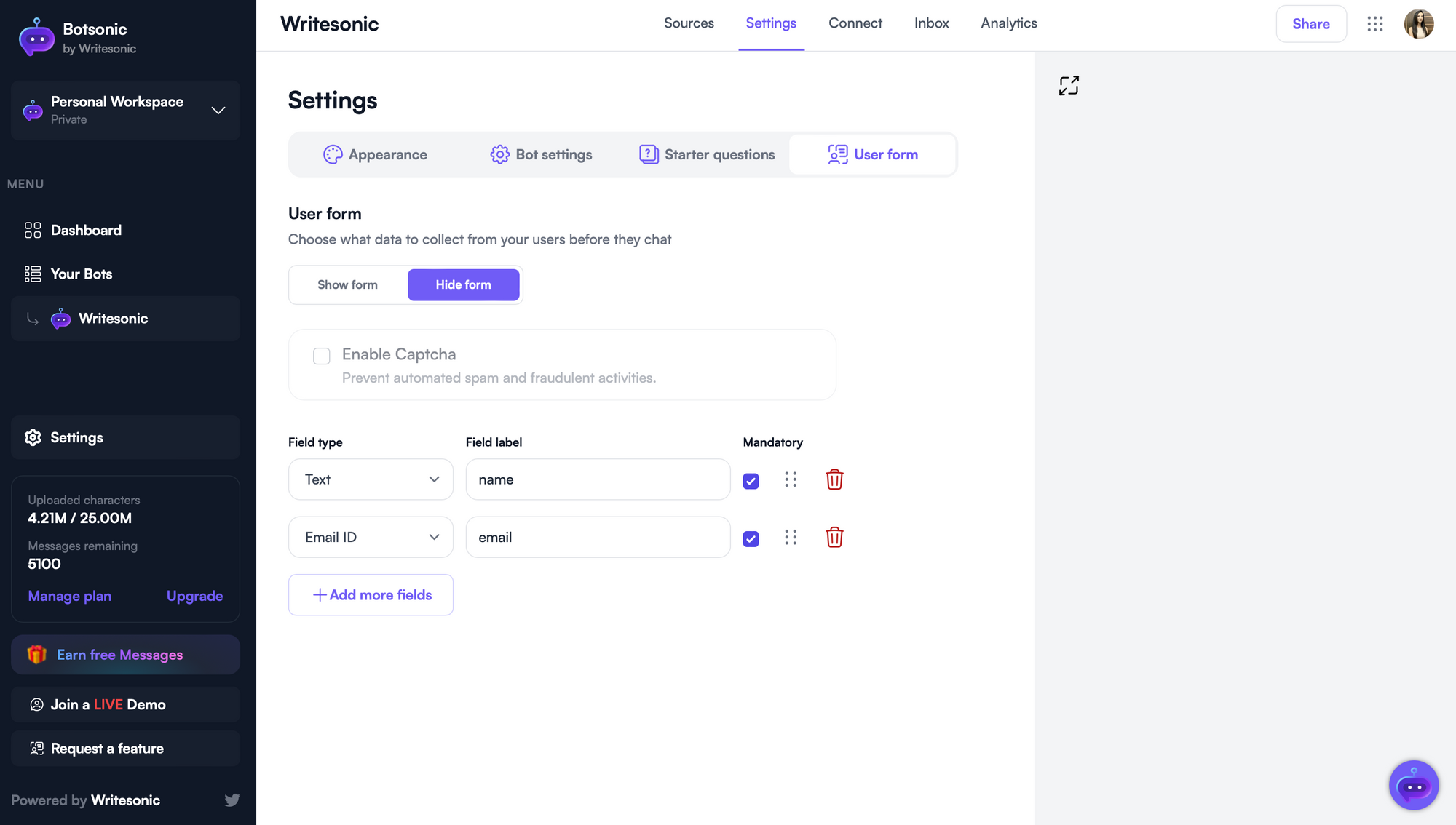 User data collection - Train ChatGPT on your own data