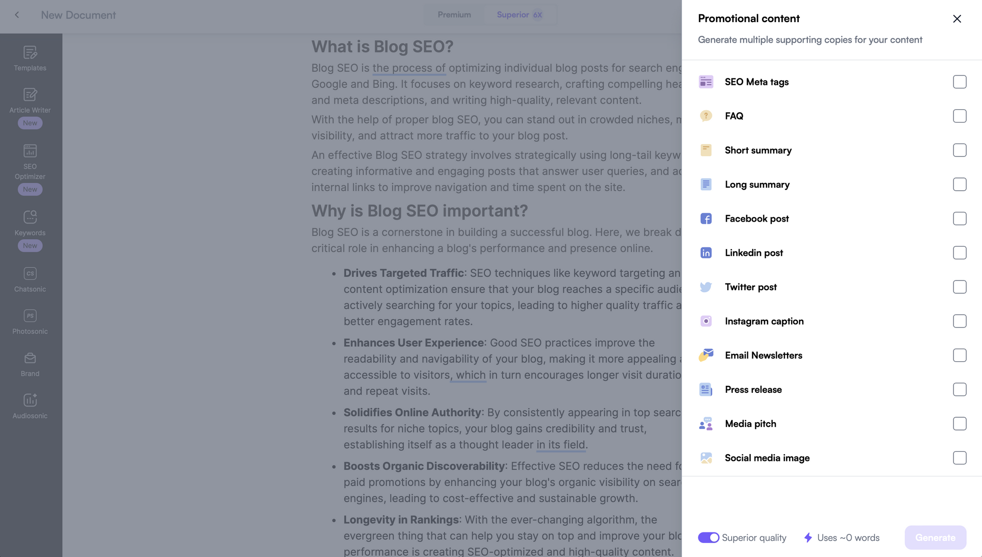 Sonic Editor - Blog SEO