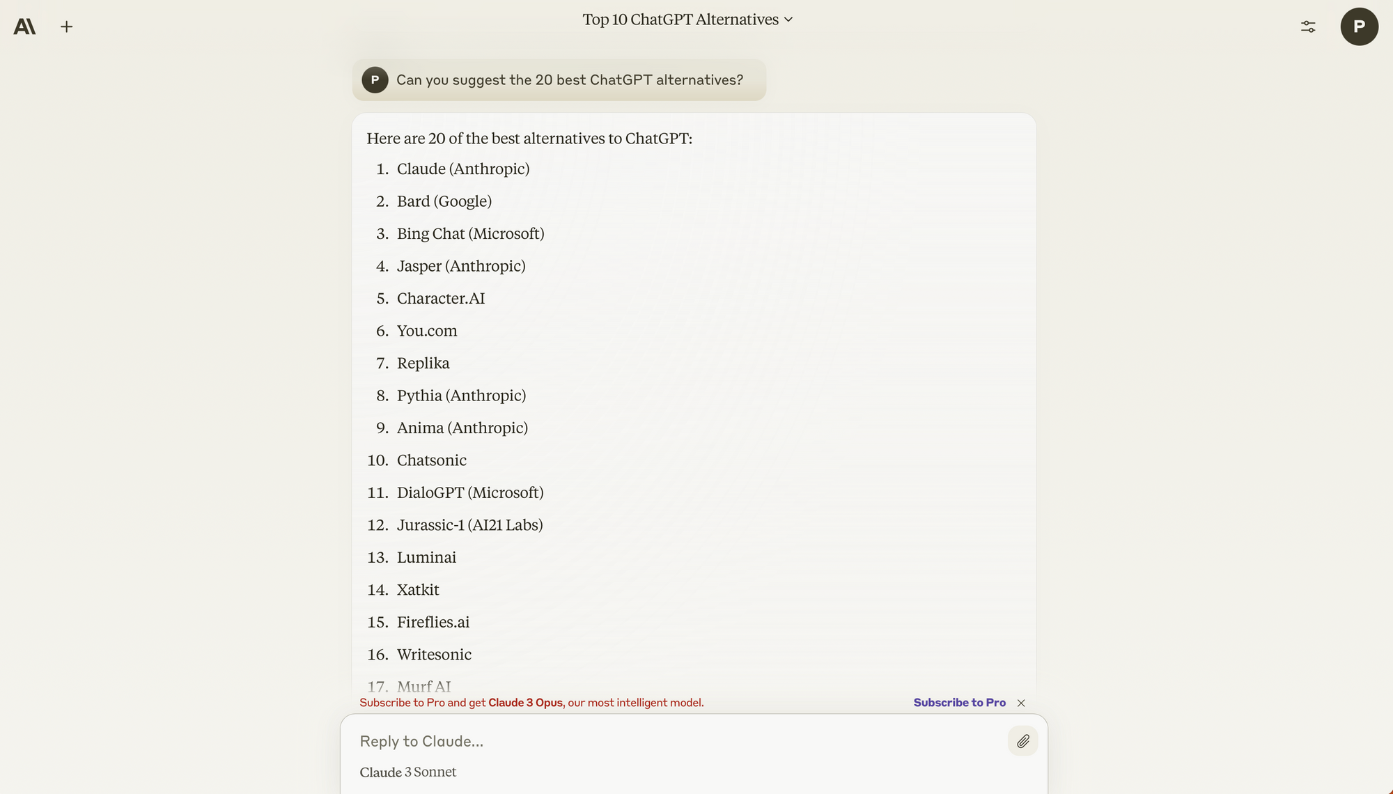 Claude 3 - Best ChatGPT Alternatives