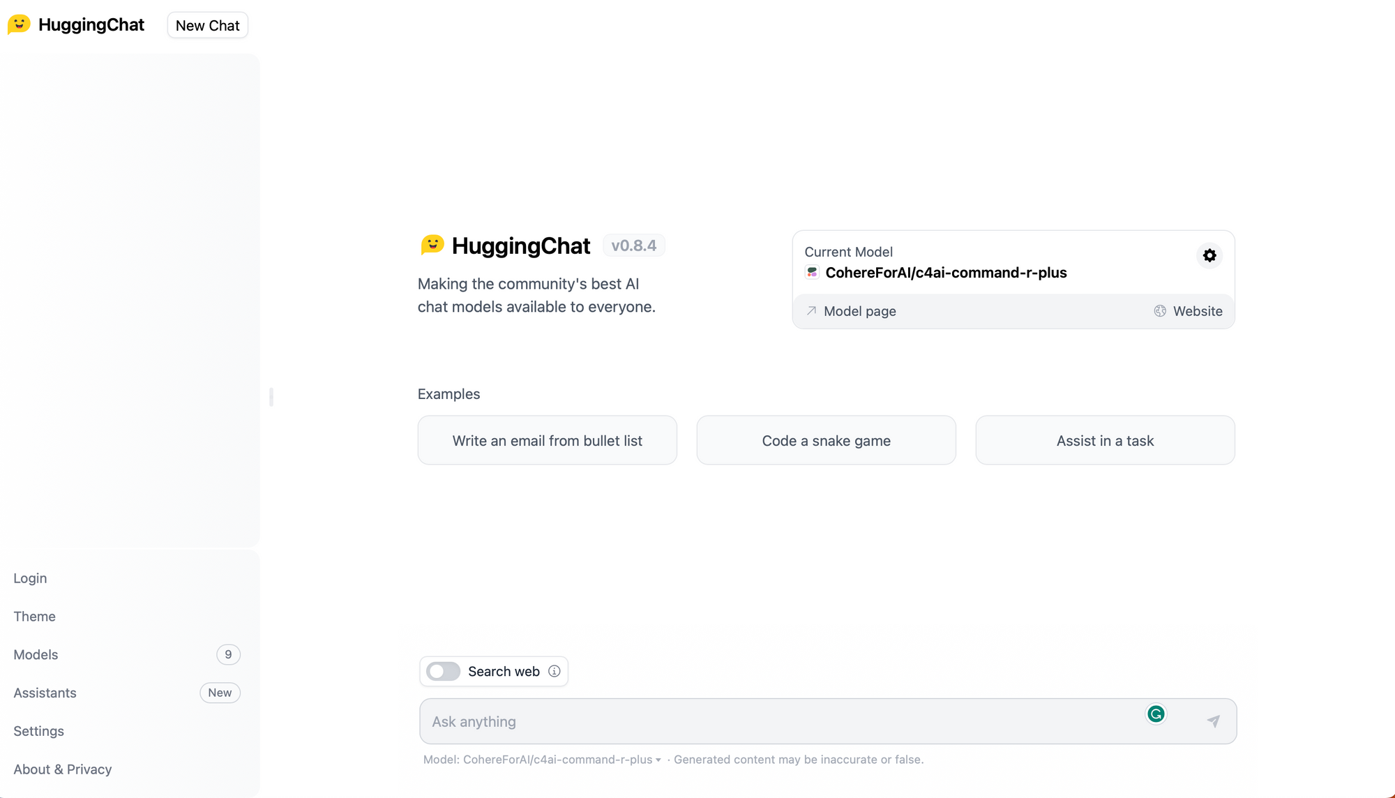 HuggingChat - Best ChatGPT Alternatives