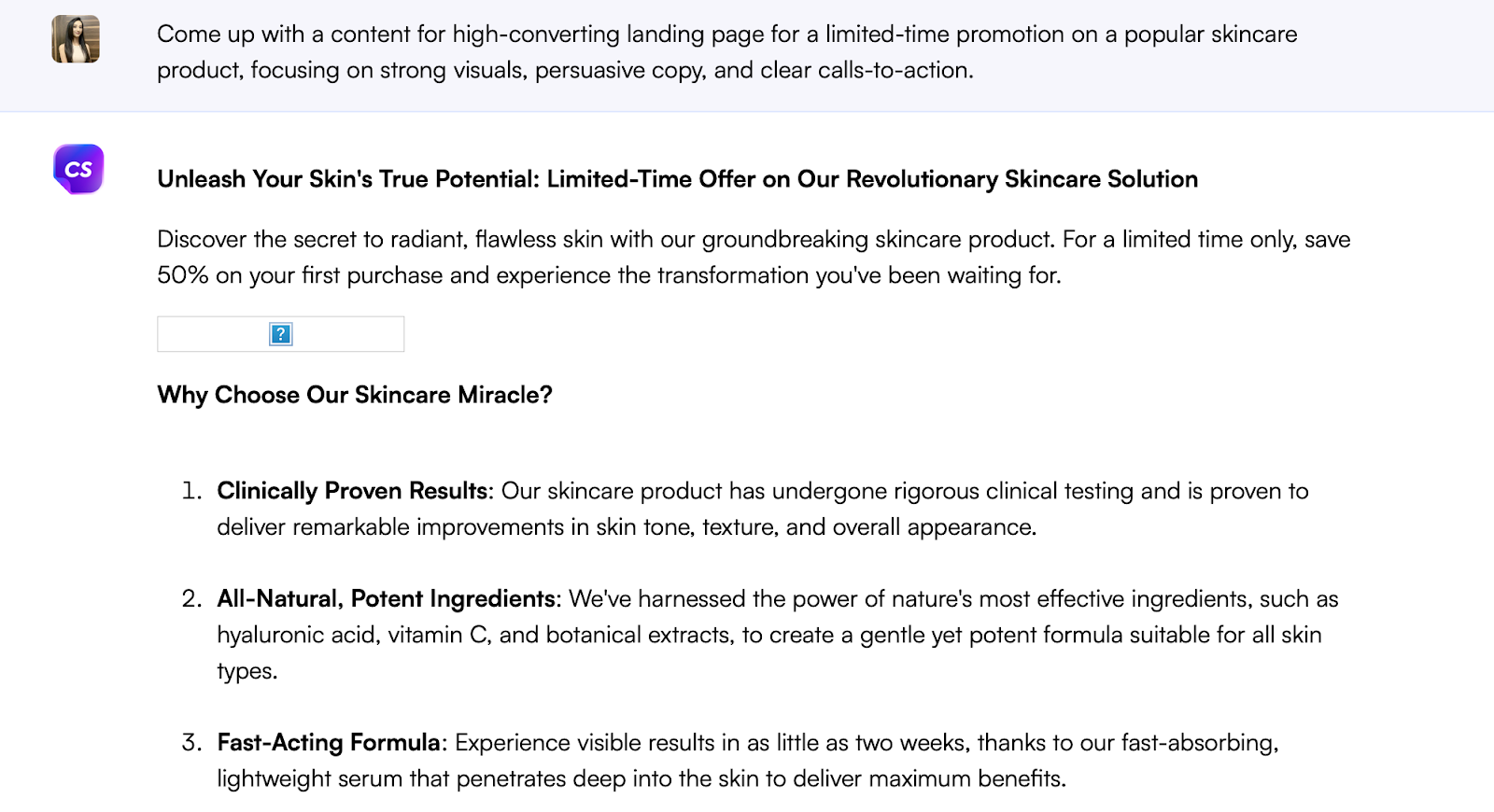 Chatsonic prompt - ChatGPT prompts for e-commerce