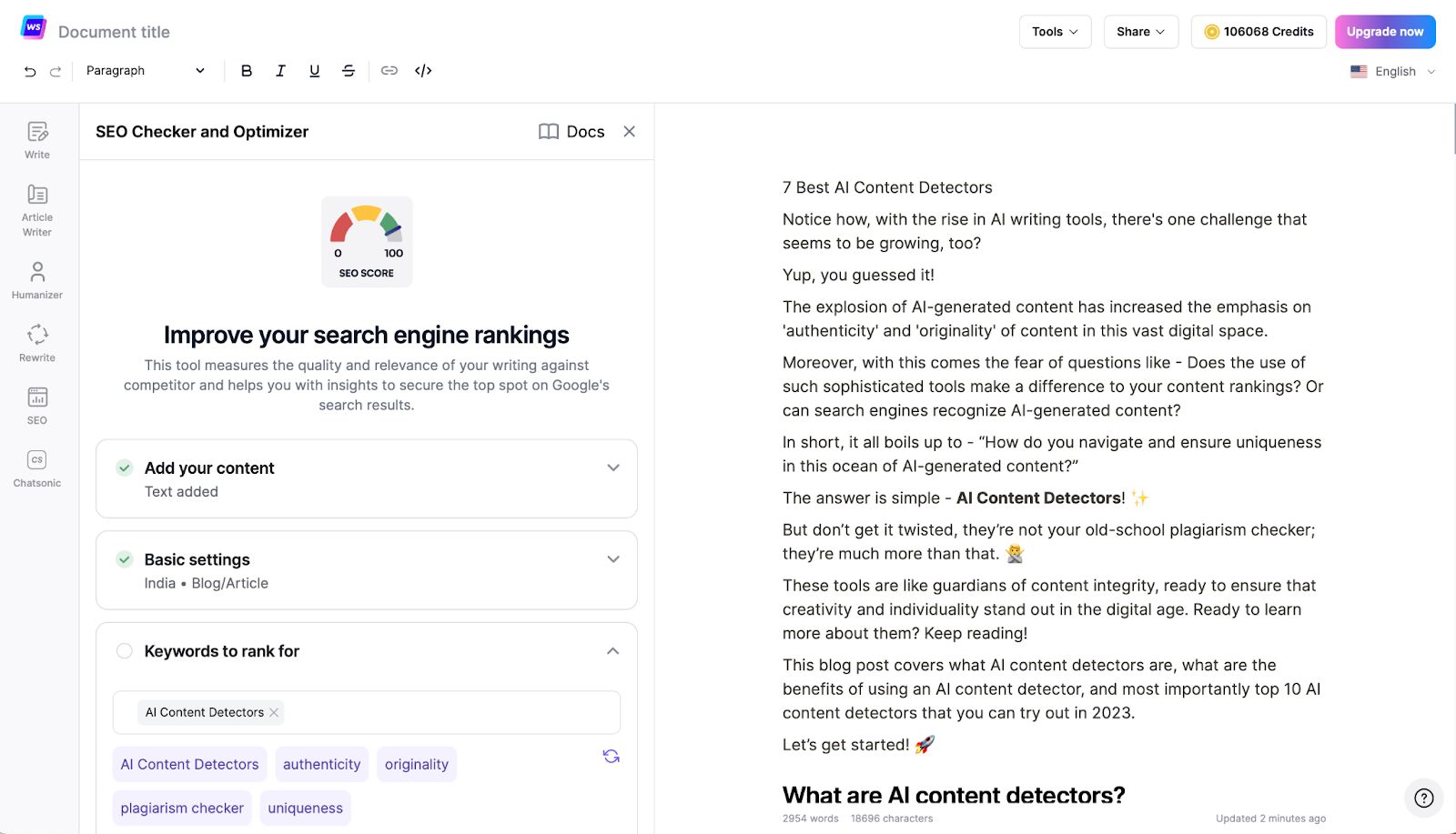 Ewritesonic On-Page SEO Checker - Best SEO Tools