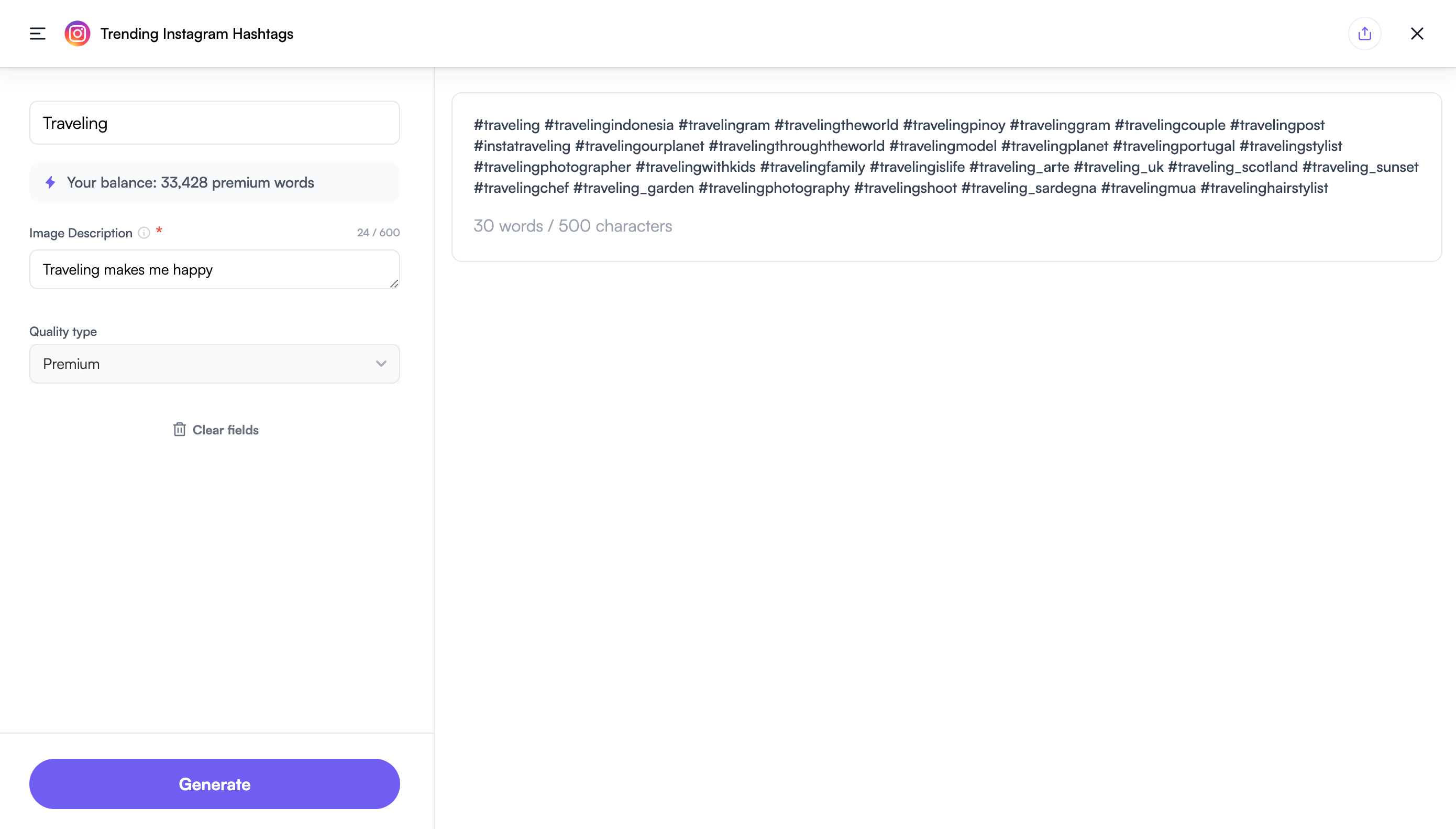 trending instagram hashtag generator