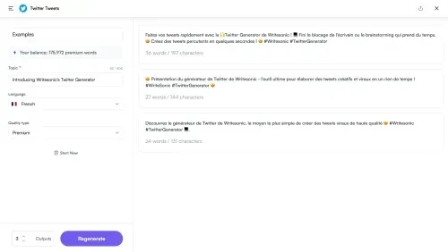 Generate tweets in 25+ languages
