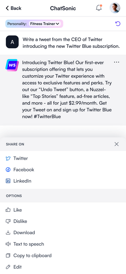 Easily save, edit, and download your conversation
