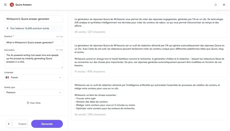 Automatically generate Quora answers in 25+ languages