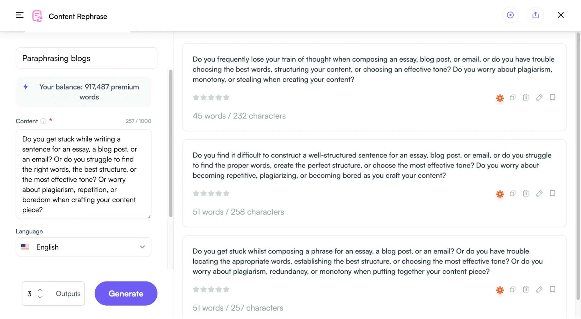 Rephrased paragraphs