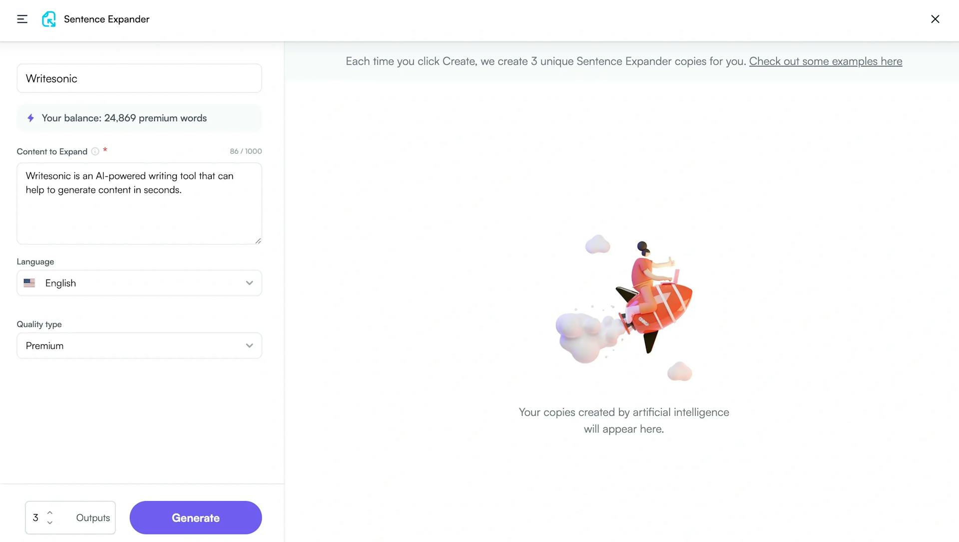How to use Ewritesonic’s Sentence Expander - Step 2