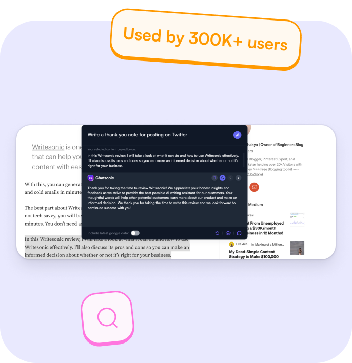 Write Anywhere With AI - On The Go.