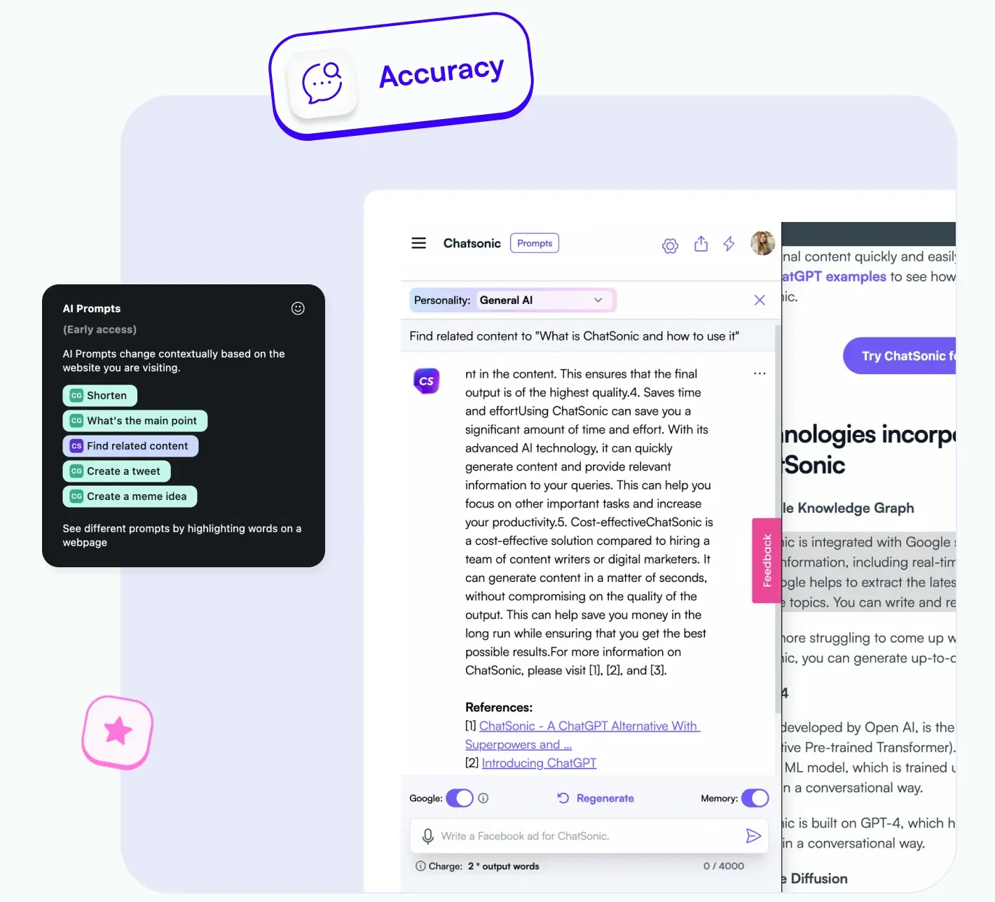Find related results from any web page or piece of content.