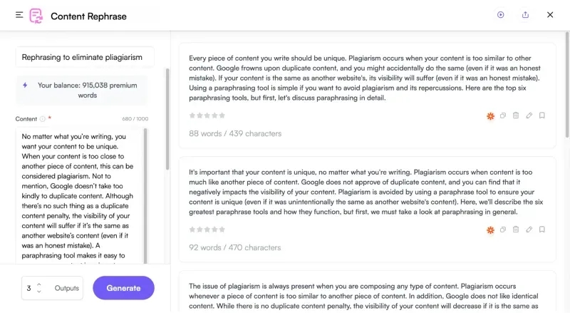 Scrap plagiarized paragraphs with the paragraph rewriter