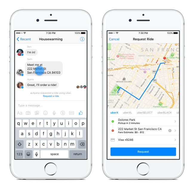 Uber Facebook Messenger Chatbot